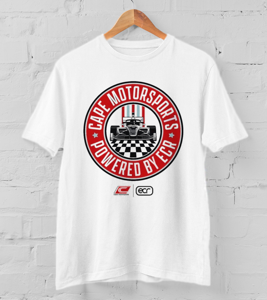 Cape Motorsports Powered By ECR Indy NXT 2026 Racing Car Checkered Flag T-Shirt