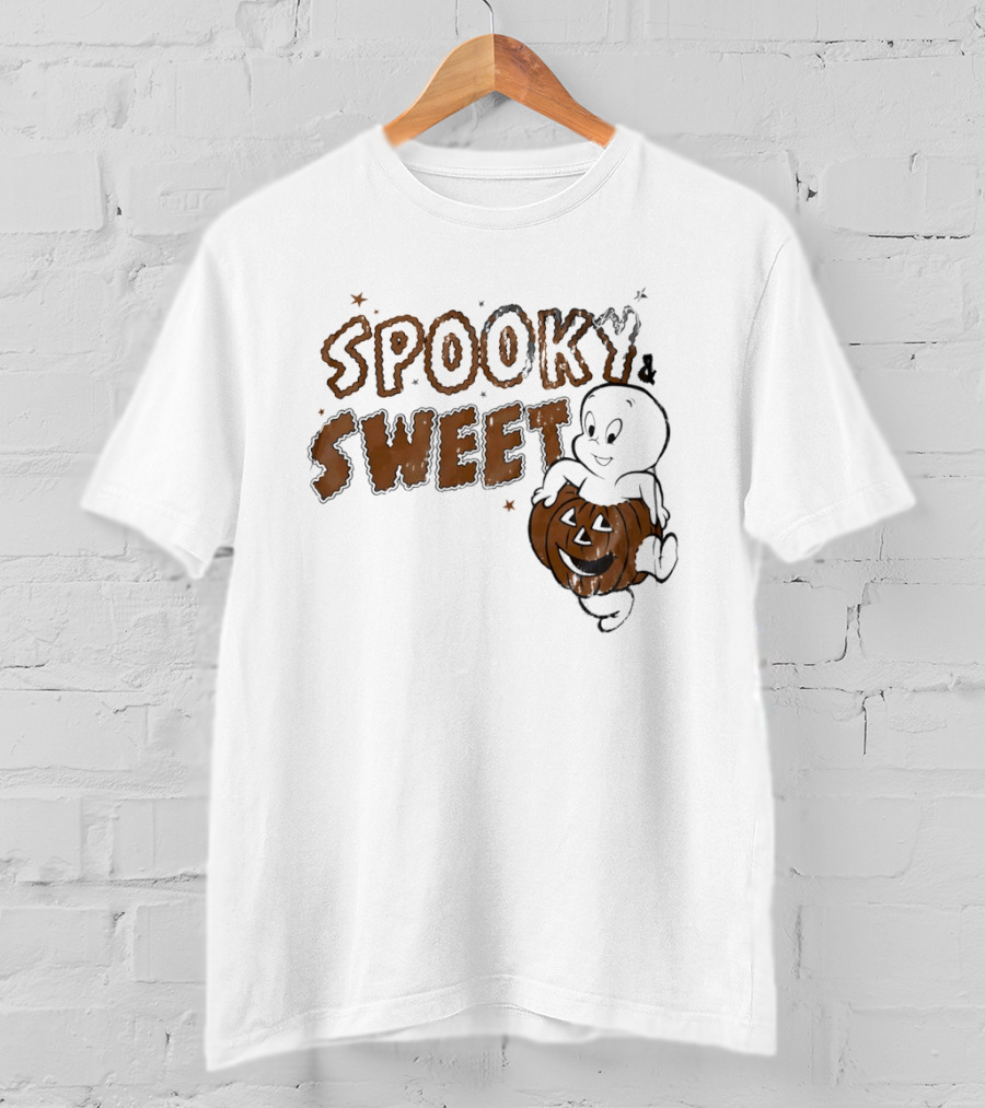 Casper The Friendly Ghost Spooky & Sweet Halloween Pumpkin Fun T-Shirt