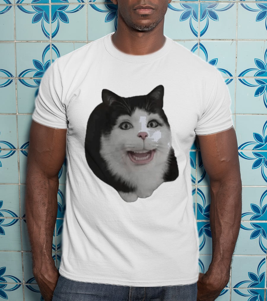 Grinning Cat With Human Teeth T-Shirt