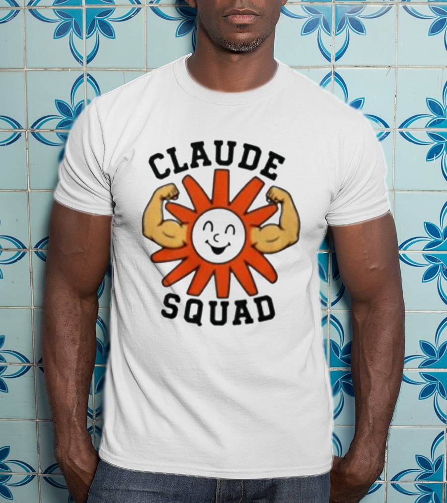 Claude Squad Sun With Flexing Arms T-Shirt