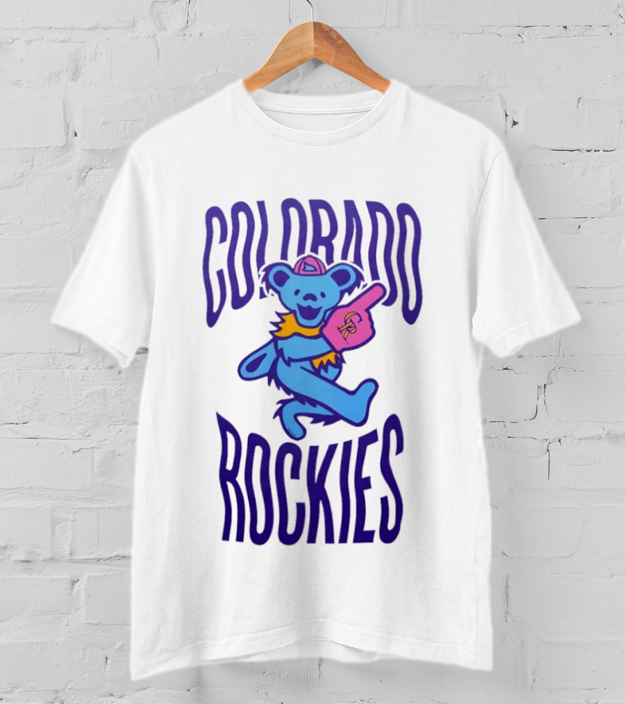 Colorado Rockies Grateful Dead Dancing Bear Sports Fan T-Shirt