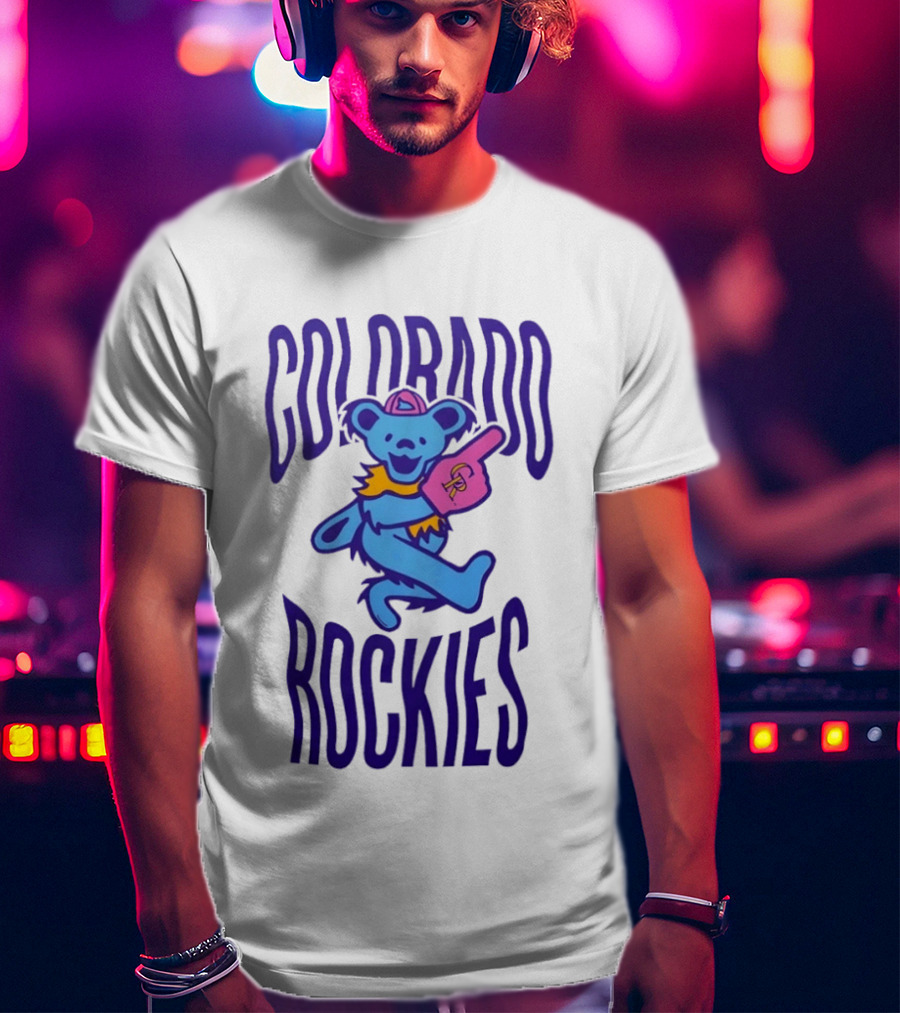 Colorado Rockies Grateful Dead Dancing Bear Sports Fan T-Shirt