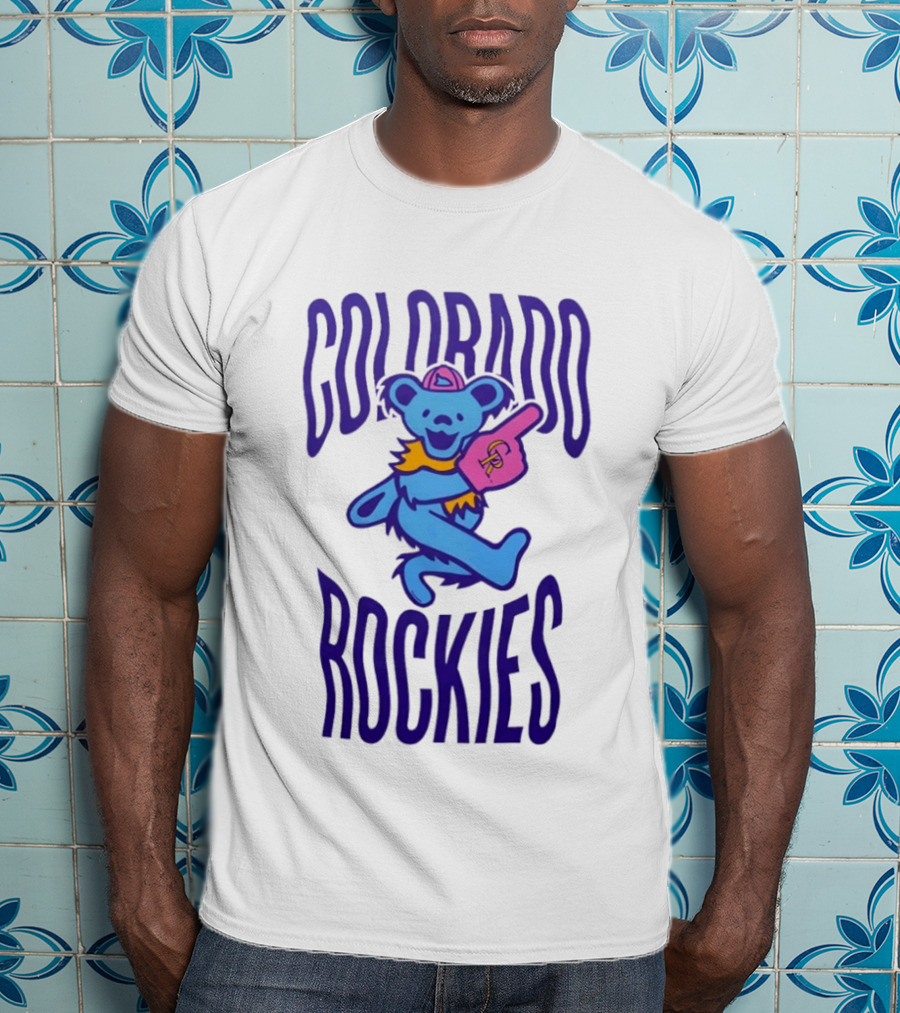 Colorado Rockies Grateful Dead Dancing Bear Sports Fan T-Shirt