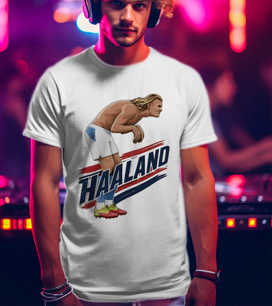 Haaland Taaland Meme Football Cartoon Player Pose T-Shirt