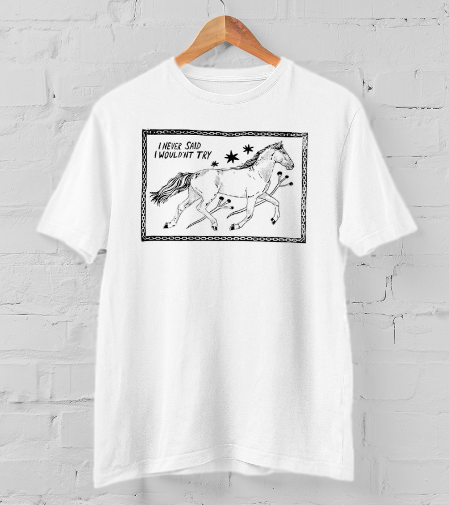 Horse I Never Said I Wouldn't Try Too Young To Hold On Too Old To Break Free And Run 2 Sided T-Shirt