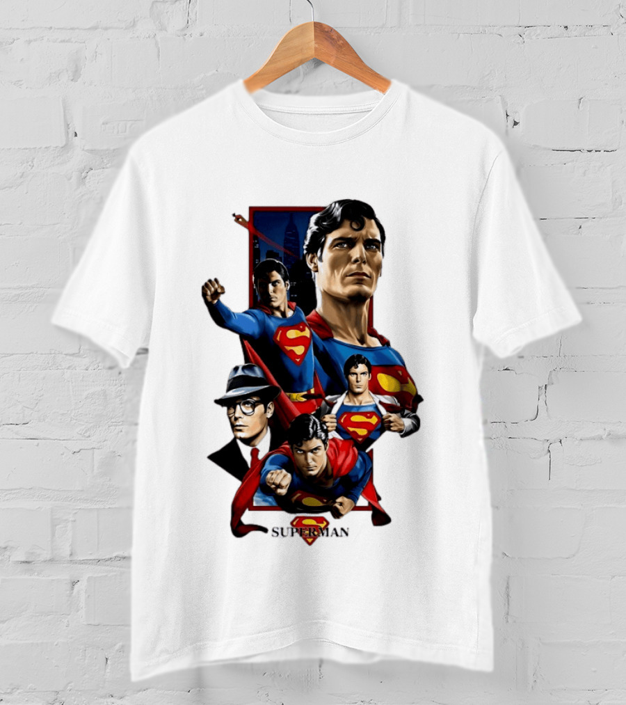 Superman Collage Classic Iconic Characters With S T-Shirt