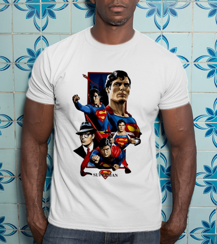 Superman Collage Classic Iconic Characters With S T-Shirt