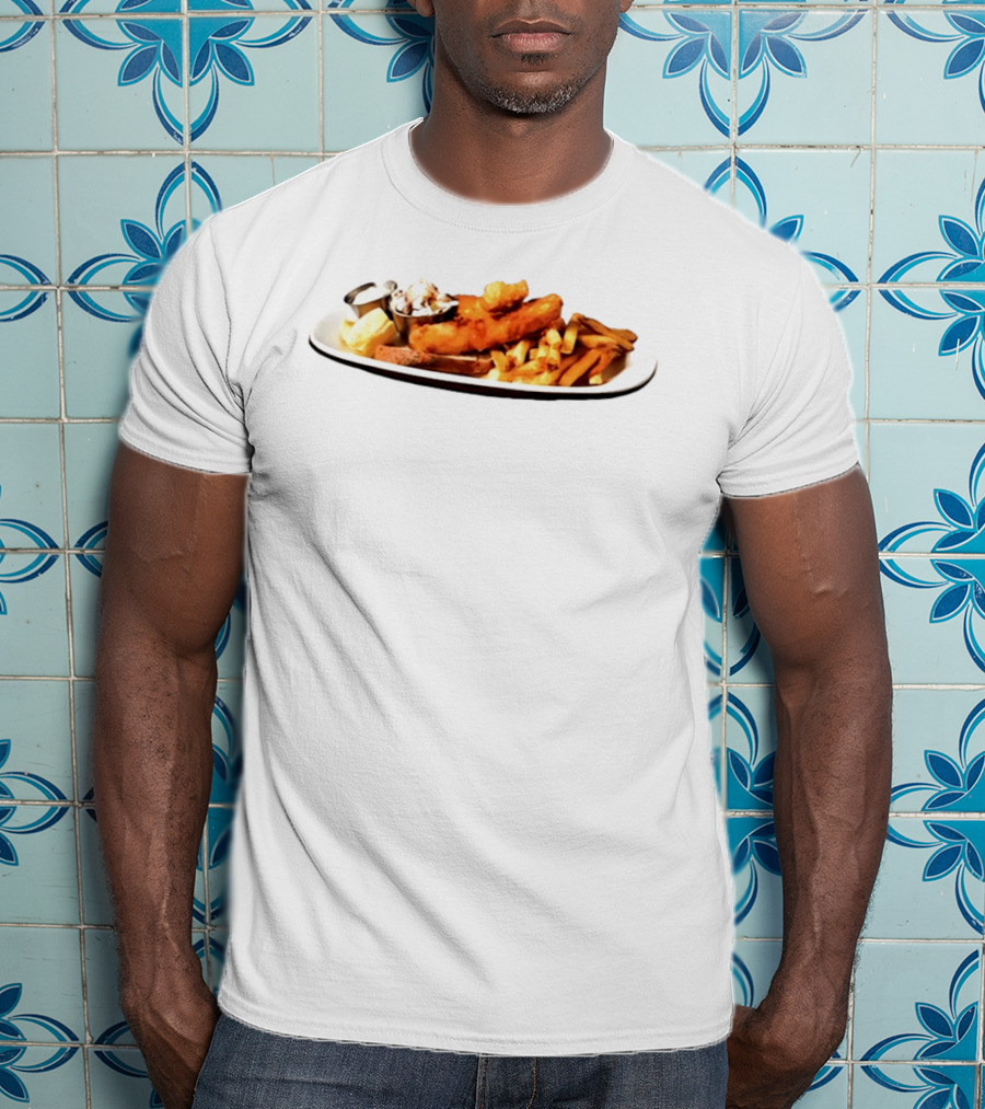 The Fish Fry Crispy Fish With Fries And Tartar Sauce On Plate T-Shirt