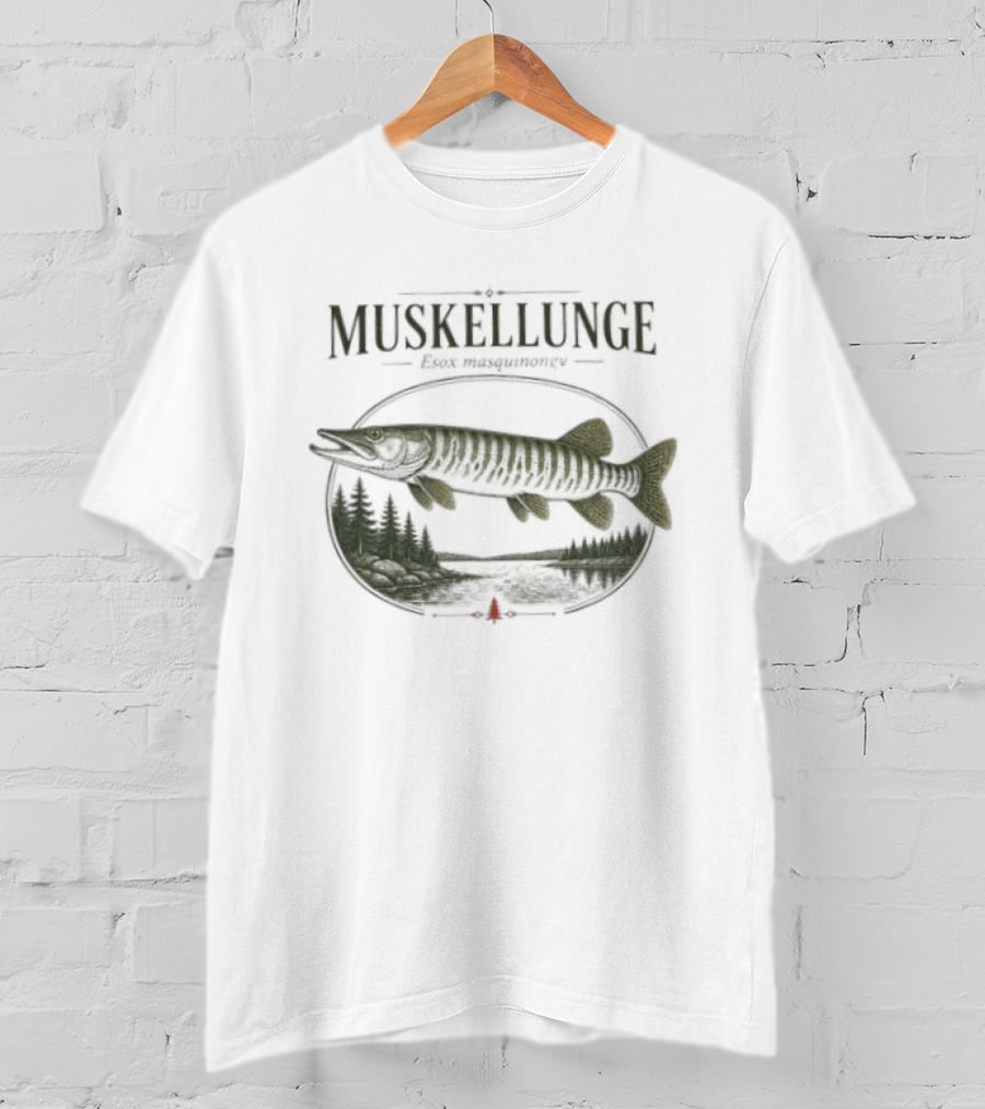 Muskellunge Esox Masquinongy Vintage Fish T-Shirt