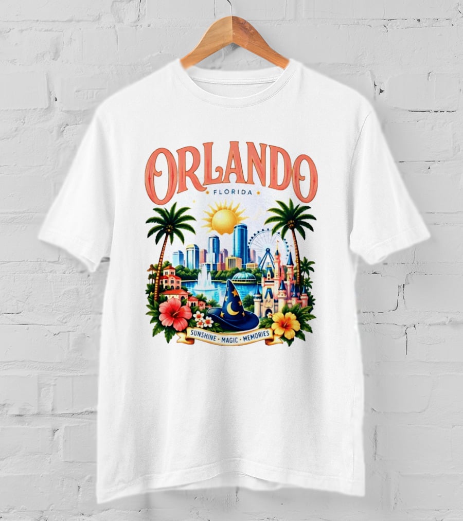 Orlando Florida Sunshine Magic Memories Skyline Adventure T-Shirt