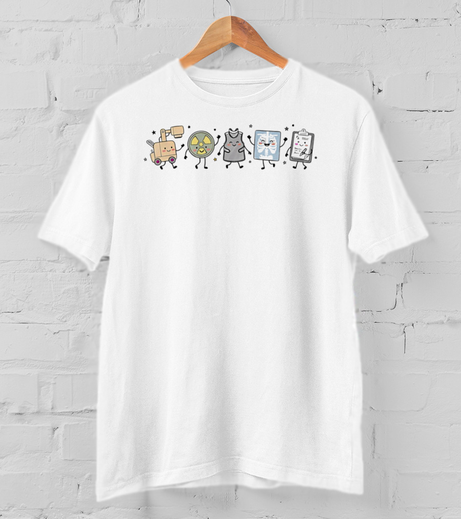 Radiology Cartoon X Ray Medical Humor With Happy Machines T-Shirt