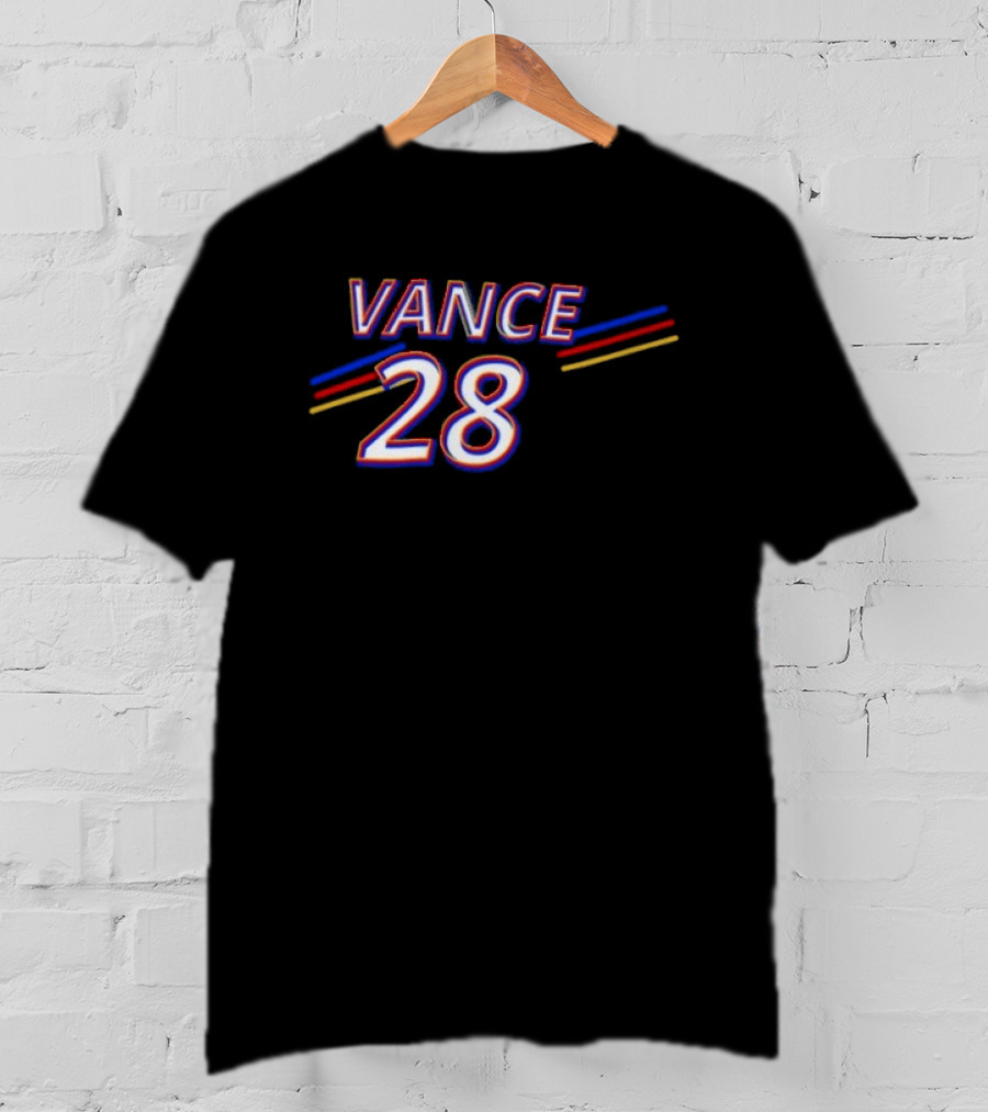 Vance 28 Vintage Striped Red Blue Yellow T-Shirt