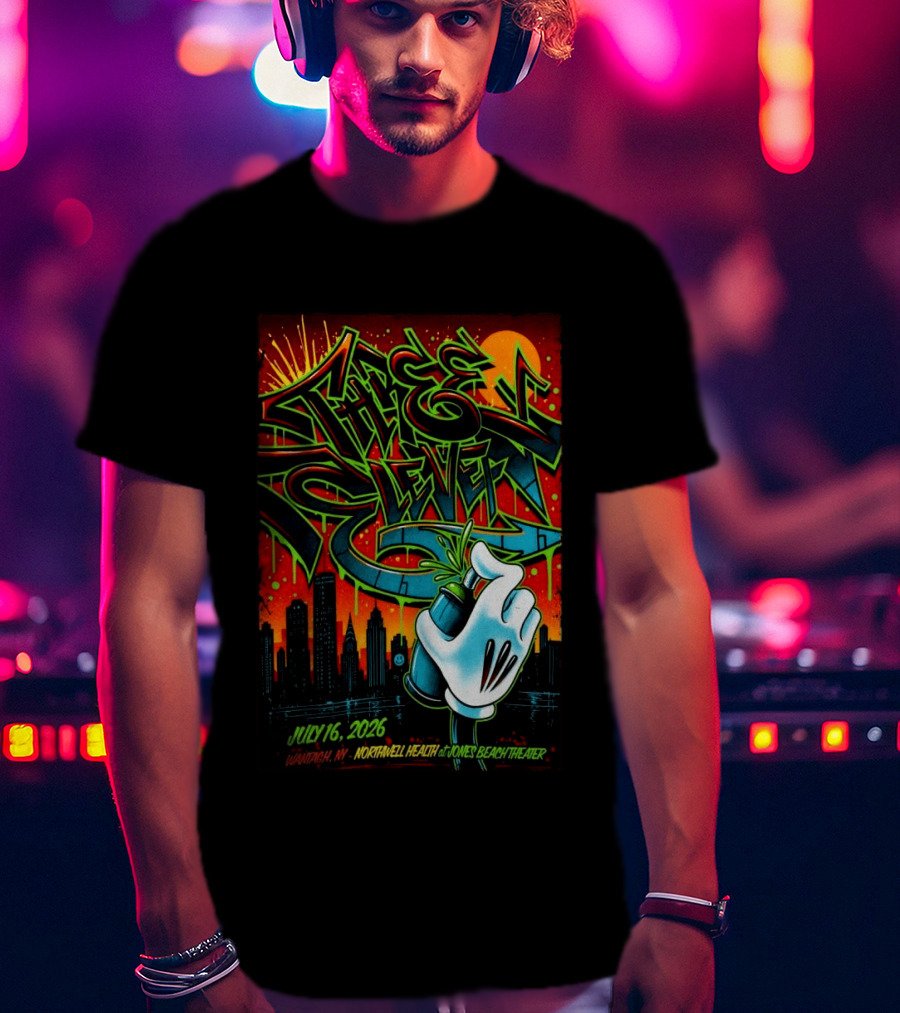 311 July 16 2026 Wantagh NY Northwell Health Jones Beach Theater Skyline Graffiti Hand Spray Can T-Shirt