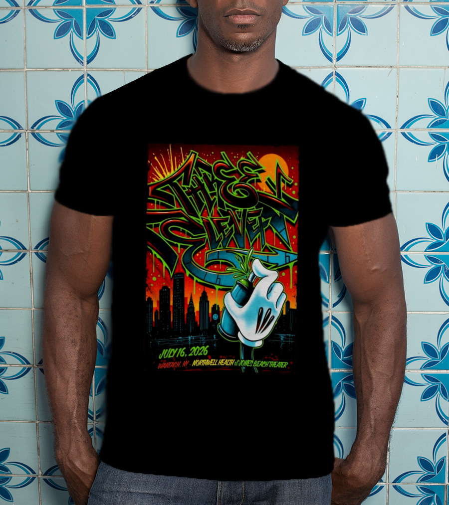 311 July 16 2026 Wantagh NY Northwell Health Jones Beach Theater Skyline Graffiti Hand Spray Can T-Shirt