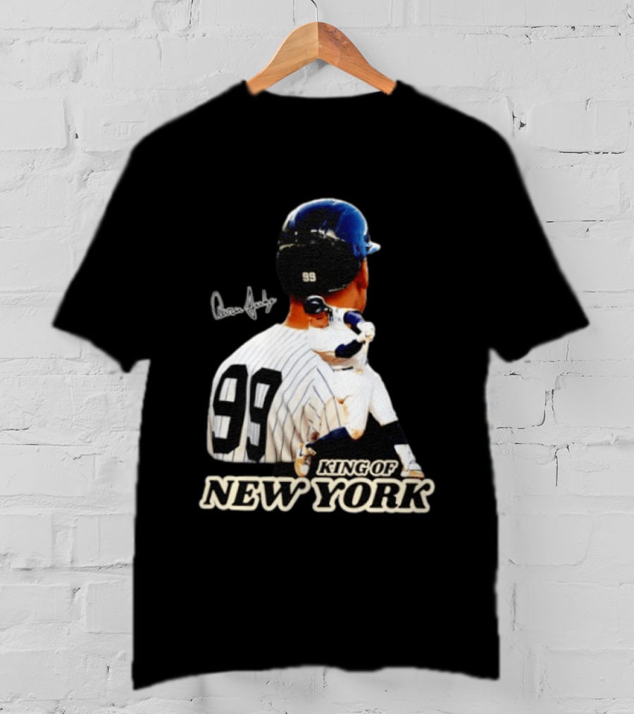 Aaron Judge 99 King Of New York Yankees Baseball Player Signed T-Shirt