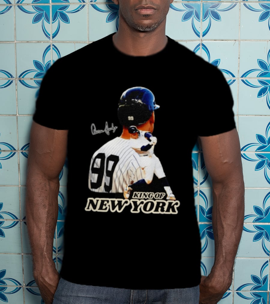 Aaron Judge 99 King Of New York Yankees Baseball Player Signed T-Shirt
