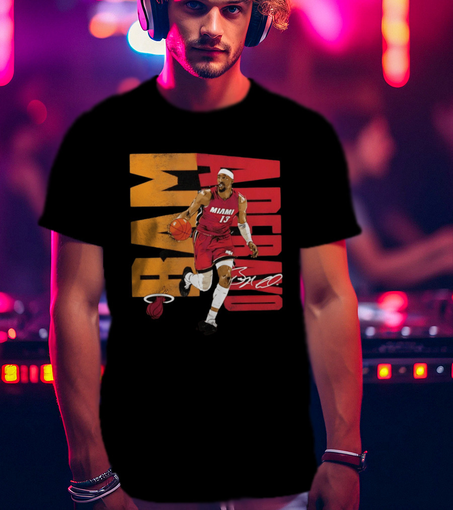 Bam Adebayo Miami Heat Basketball Number 13 NBA Player T-Shirt