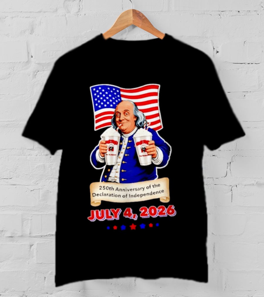 Benjamin Franklin July 4 2026 250th Anniversary Of The Declaration Of Independence T-Shirt
