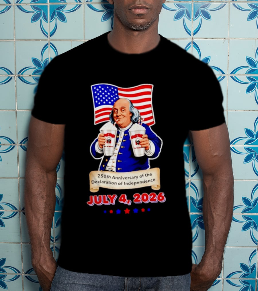 Benjamin Franklin July 4 2026 250th Anniversary Of The Declaration Of Independence T-Shirt