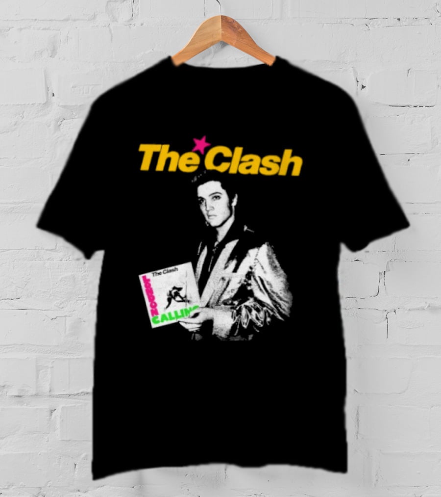 The Clash Elvis Presley London Calling Album Image T-Shirt
