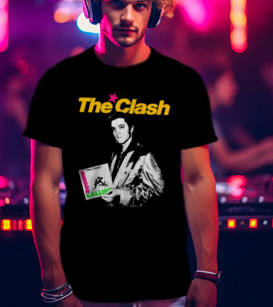 The Clash Elvis Presley London Calling Album Image T-Shirt