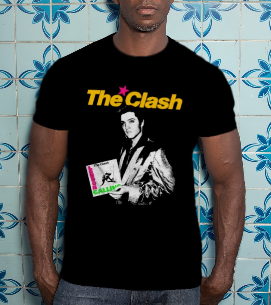 The Clash Elvis Presley London Calling Album Image T-Shirt