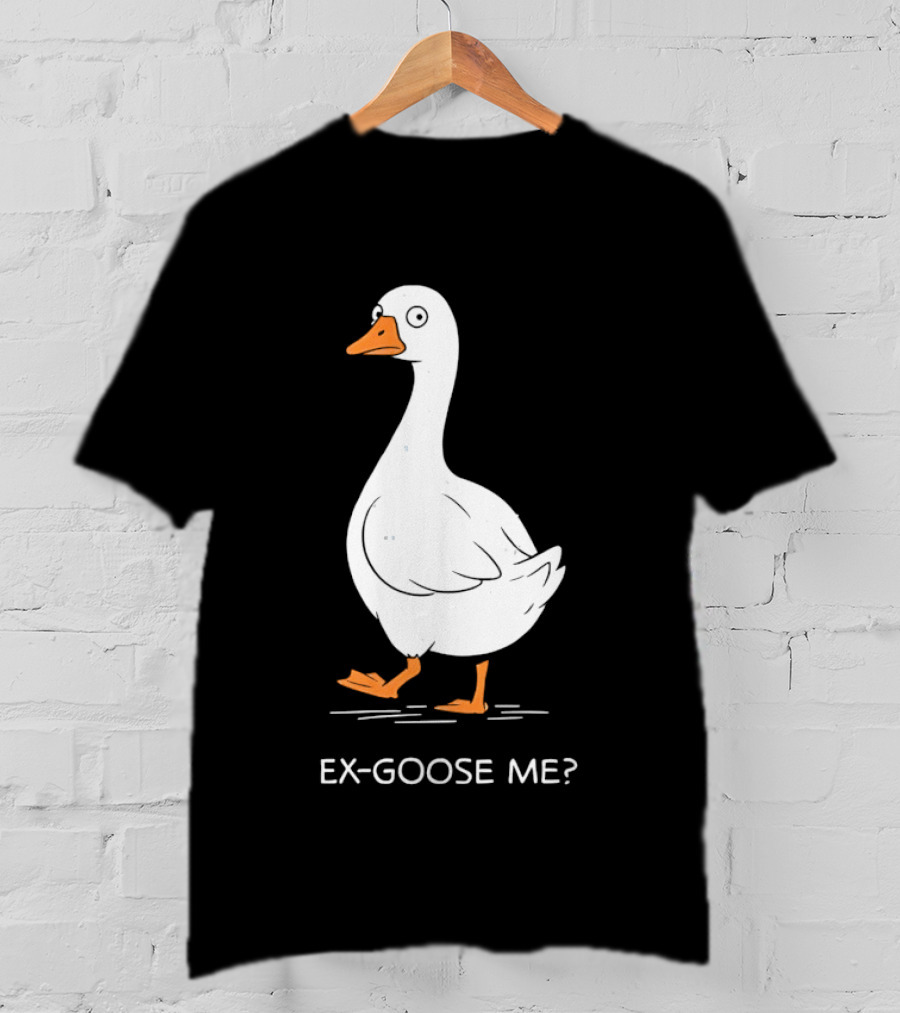 Ex Goose Me Goose Pun Cartoon Walking Goose T-Shirt