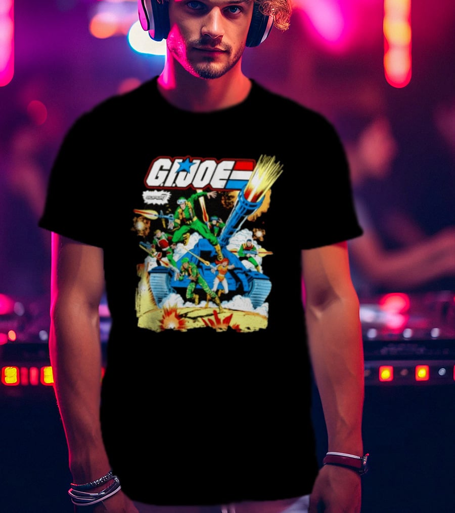 GI Joe Team Super7 Action Figure Hasbro Classic Battle Scene T-Shirt