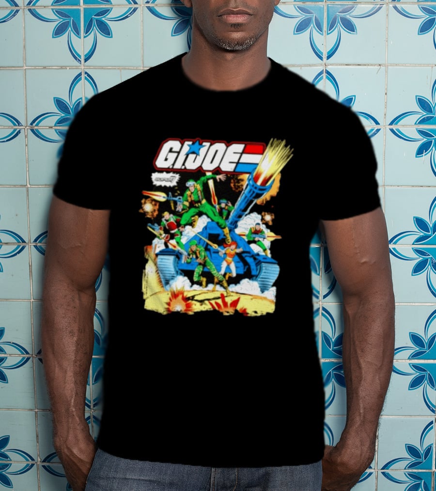 GI Joe Team Super7 Action Figure Hasbro Classic Battle Scene T-Shirt