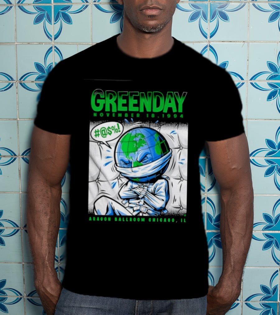 Greenday November 18 1994 Aragon Ballroom Chicago IL Earth T-Shirt