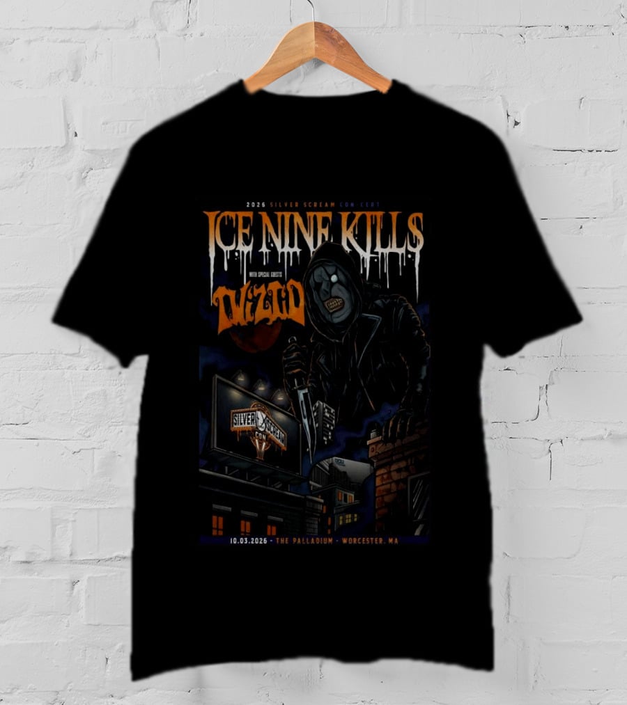 2025 Silver Scream Con Ice Nine Kills With Special Guests Wzrd The Palladium Worcester MA 10.03.2026 T-Shirt