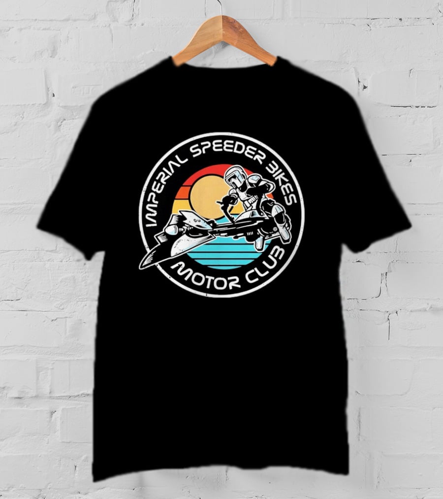 Imperial Speeder Bikes Motor Club Retro Sunset Circle T-Shirt