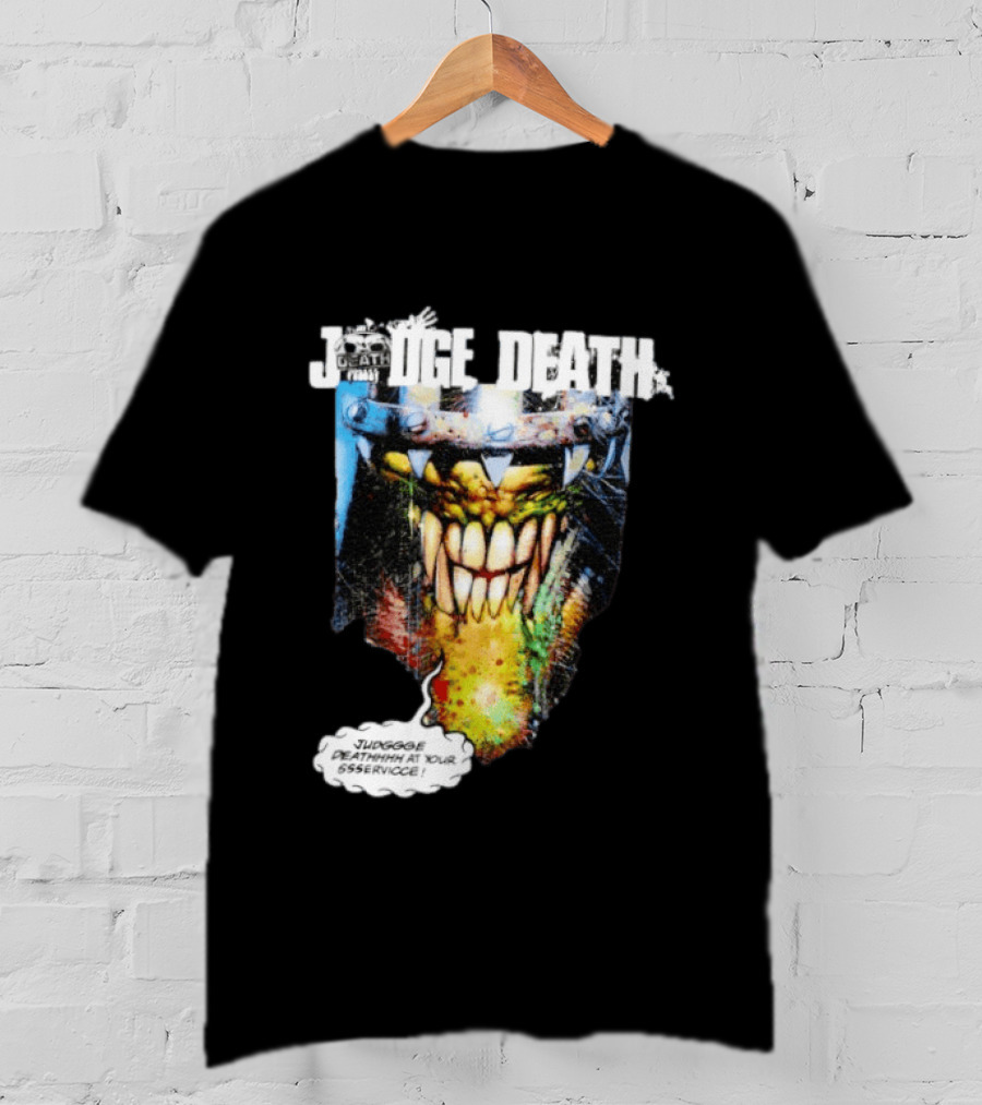 Judge Death 2000 AD Comic Book Character Jugggge Deathhhh At Your Sssservice T-Shirt