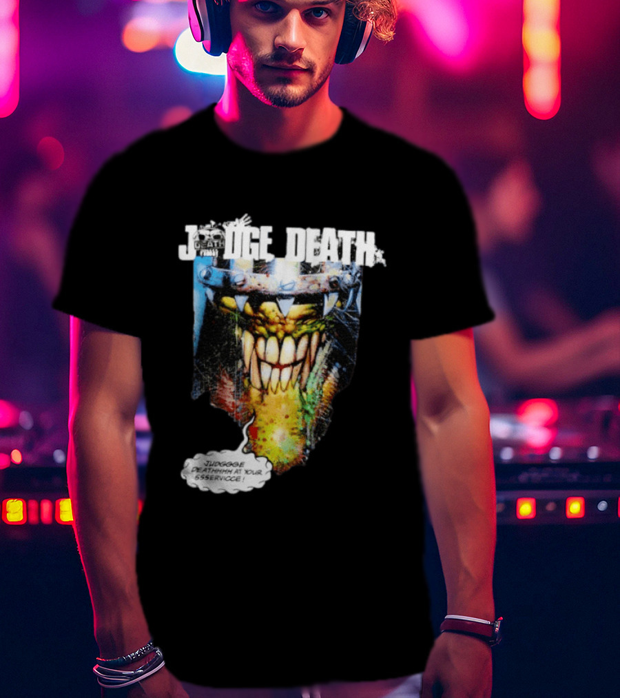 Judge Death 2000 AD Comic Book Character Jugggge Deathhhh At Your Sssservice T-Shirt