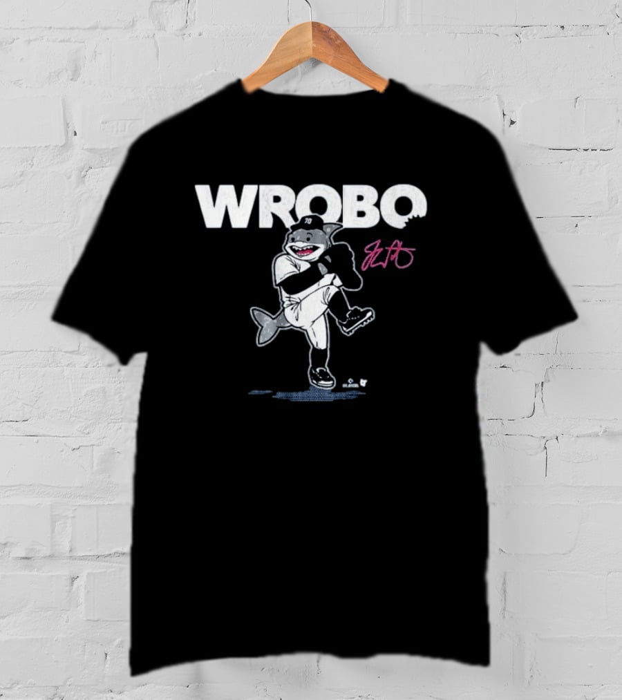 Wrobo 70 Shark Pitcher Cartoon With Signature T-Shirt