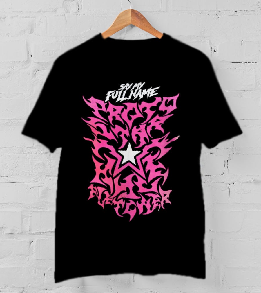 Pretty Peter Avalon Say My Full Name Star Pink Text AEW T-Shirt