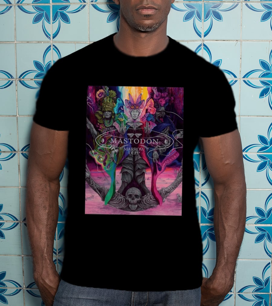 Mastodon Marrow Deep Psychedelic Album Art With Skull And Figures T-Shirt