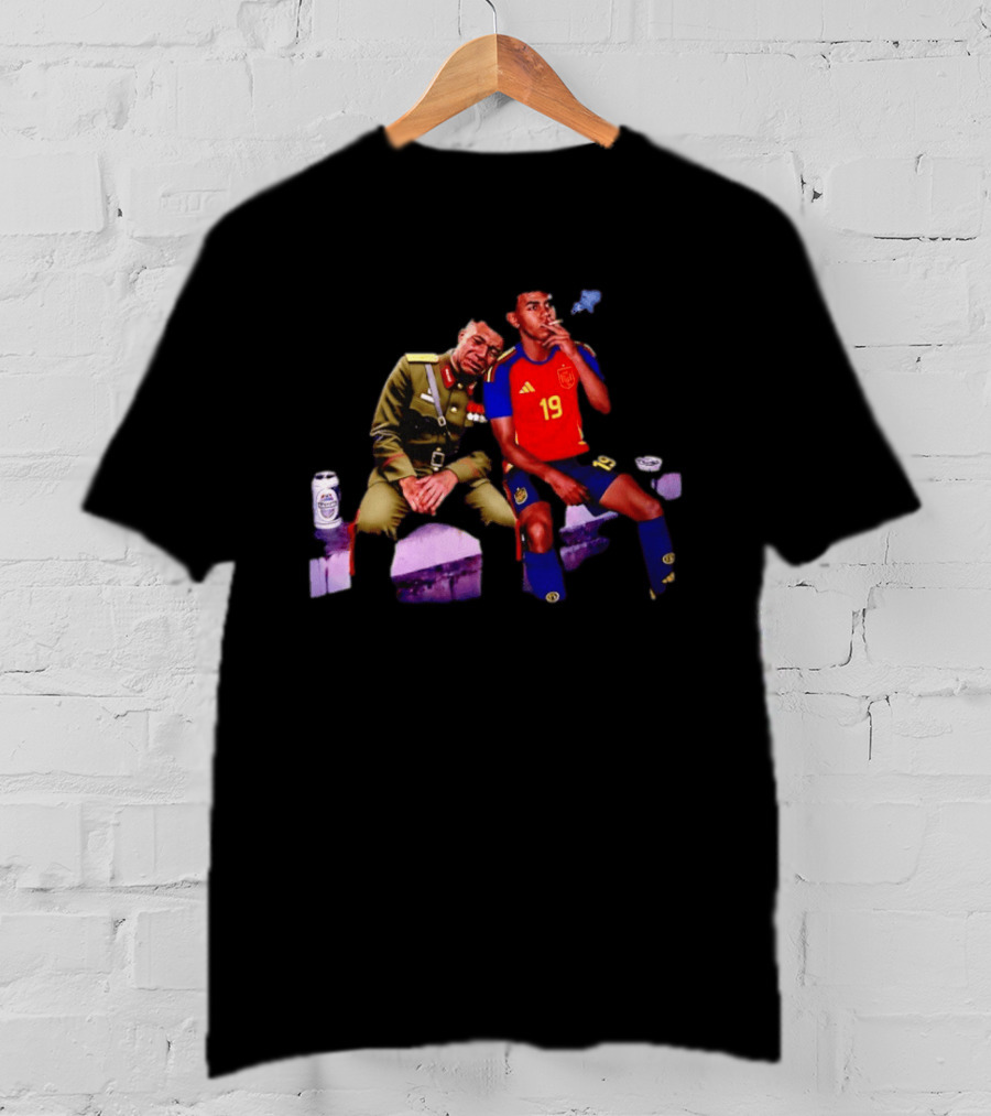 Mbappe And Yamal Drink Beer And Smoking 2026 Meme With Soccer Jerseys T-Shirt
