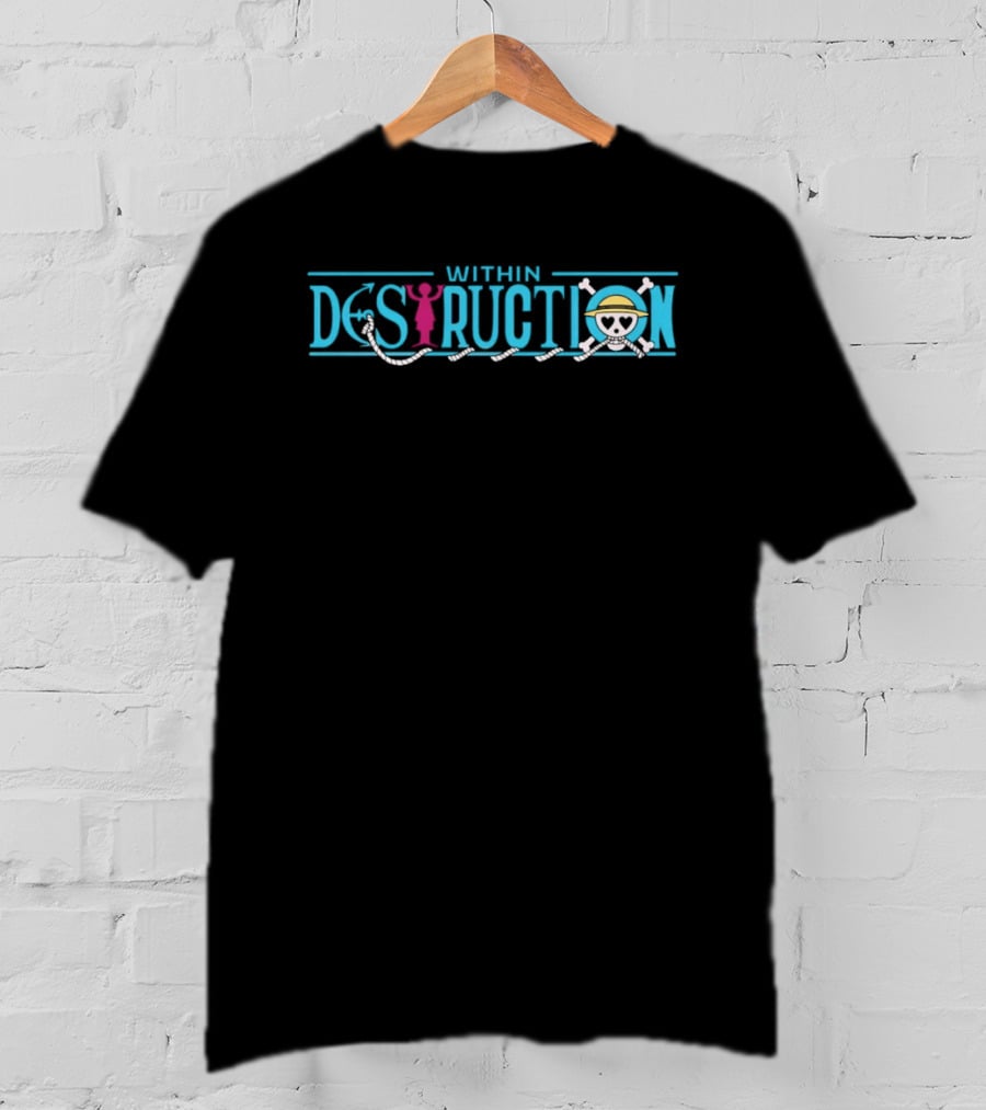 One Piece Within Destruction Straw Hat Skull Crossbones T-Shirt