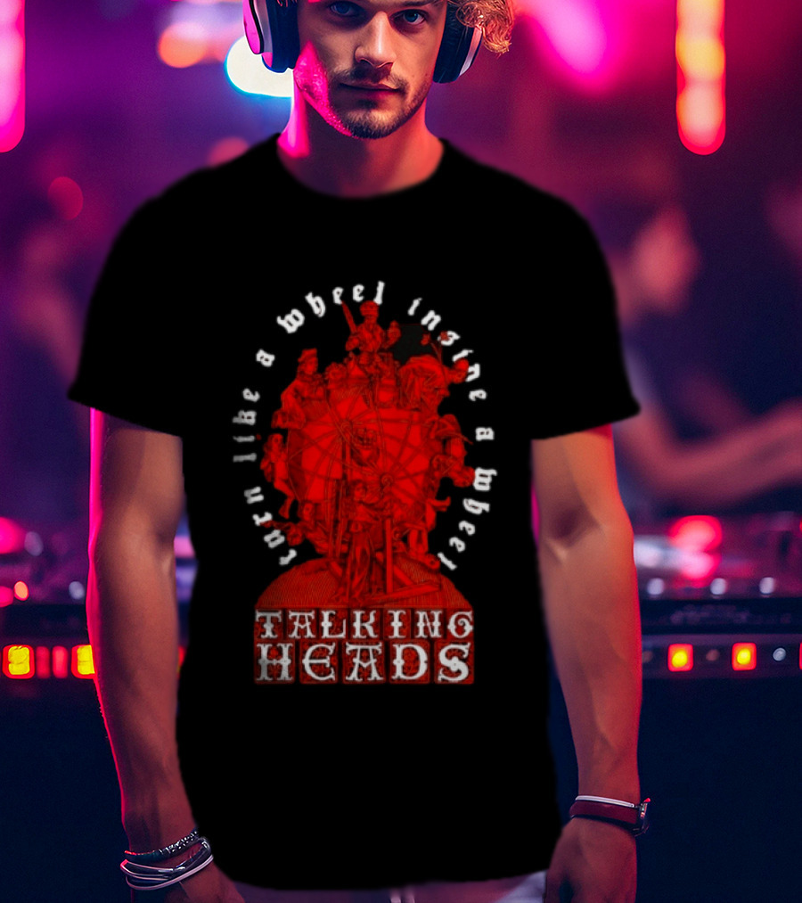 Talking Heads Turn Like A Wheel Inside A Wheel Red T-Shirt