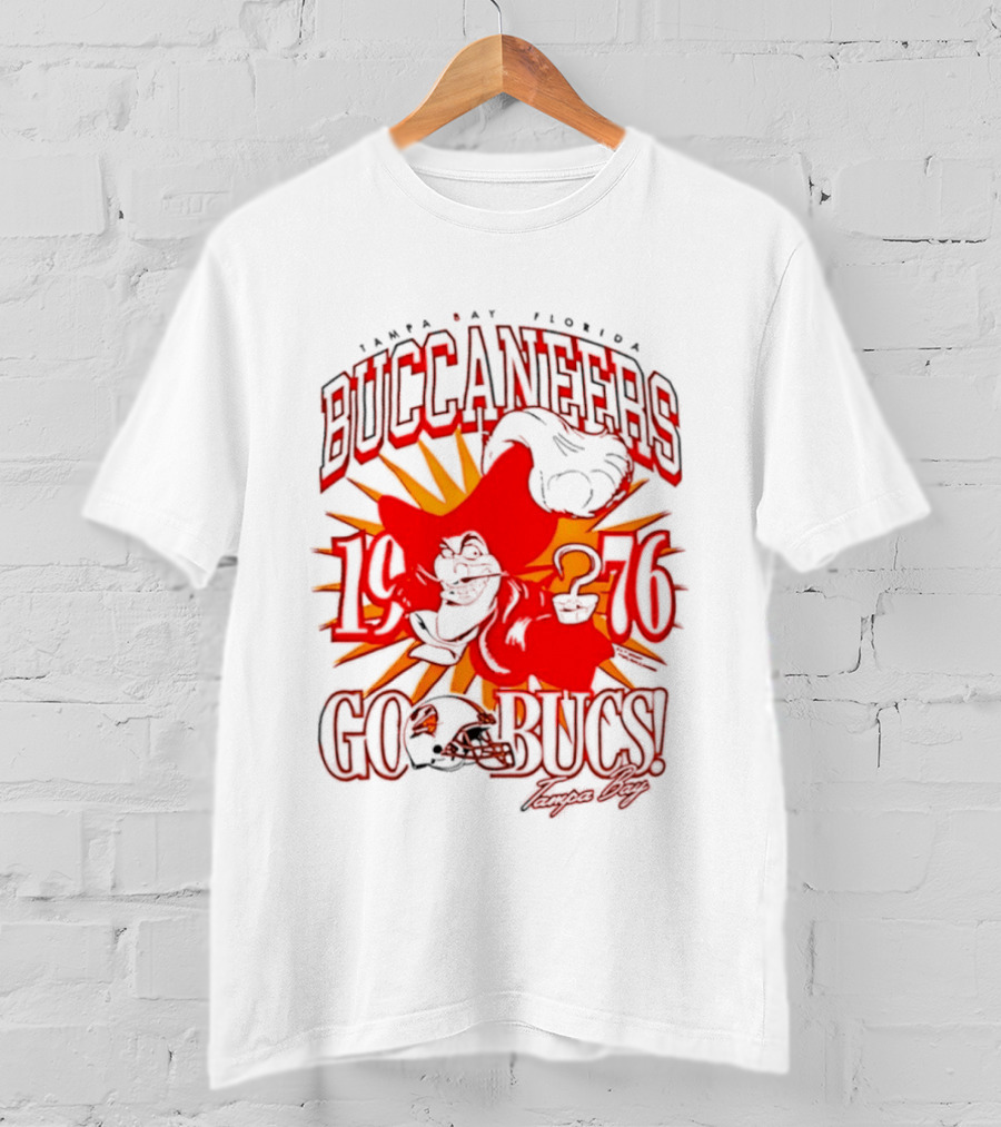 Tampa Bay Florida Buccaneers 1976 Go Bucs Captain Hook T-Shirt
