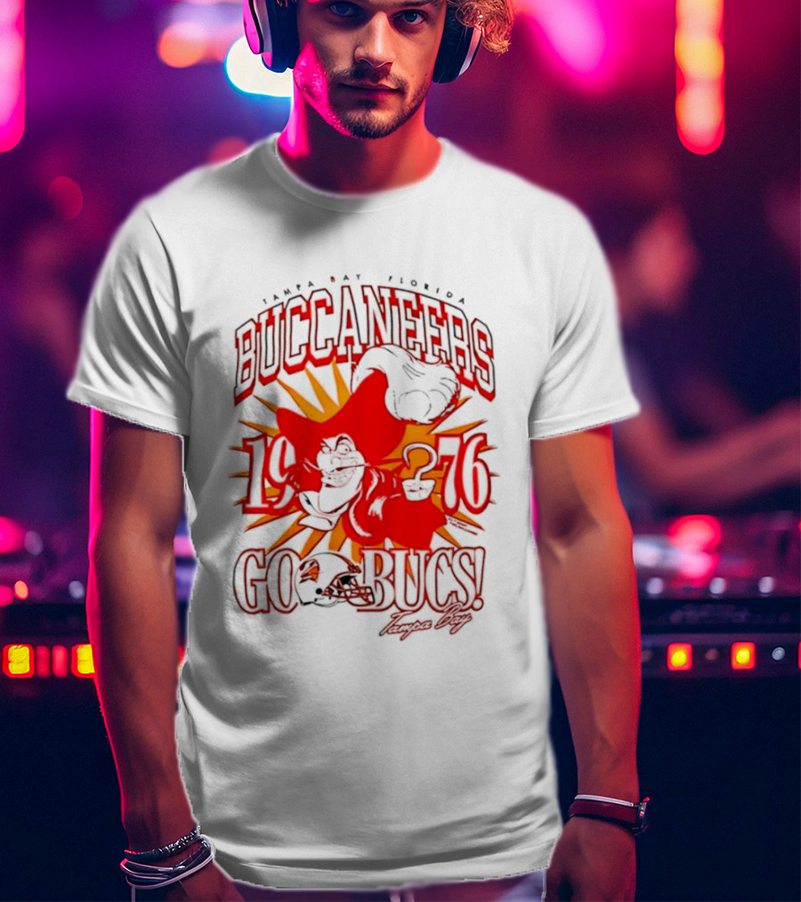 Tampa Bay Florida Buccaneers 1976 Go Bucs Captain Hook T-Shirt