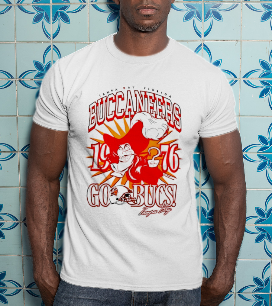Tampa Bay Florida Buccaneers 1976 Go Bucs Captain Hook T-Shirt
