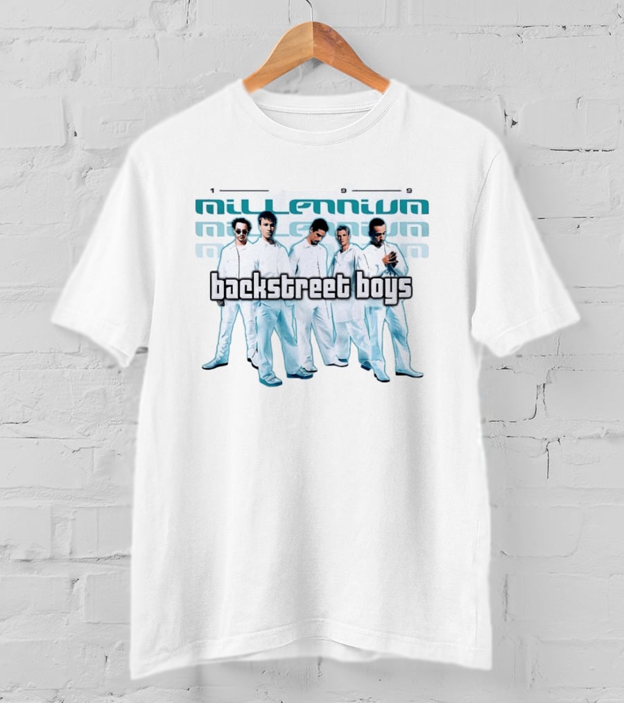Backstreet Boys Millennium 1999 Album Cover Art Iconic Group Photo White Outfits T-Shirt