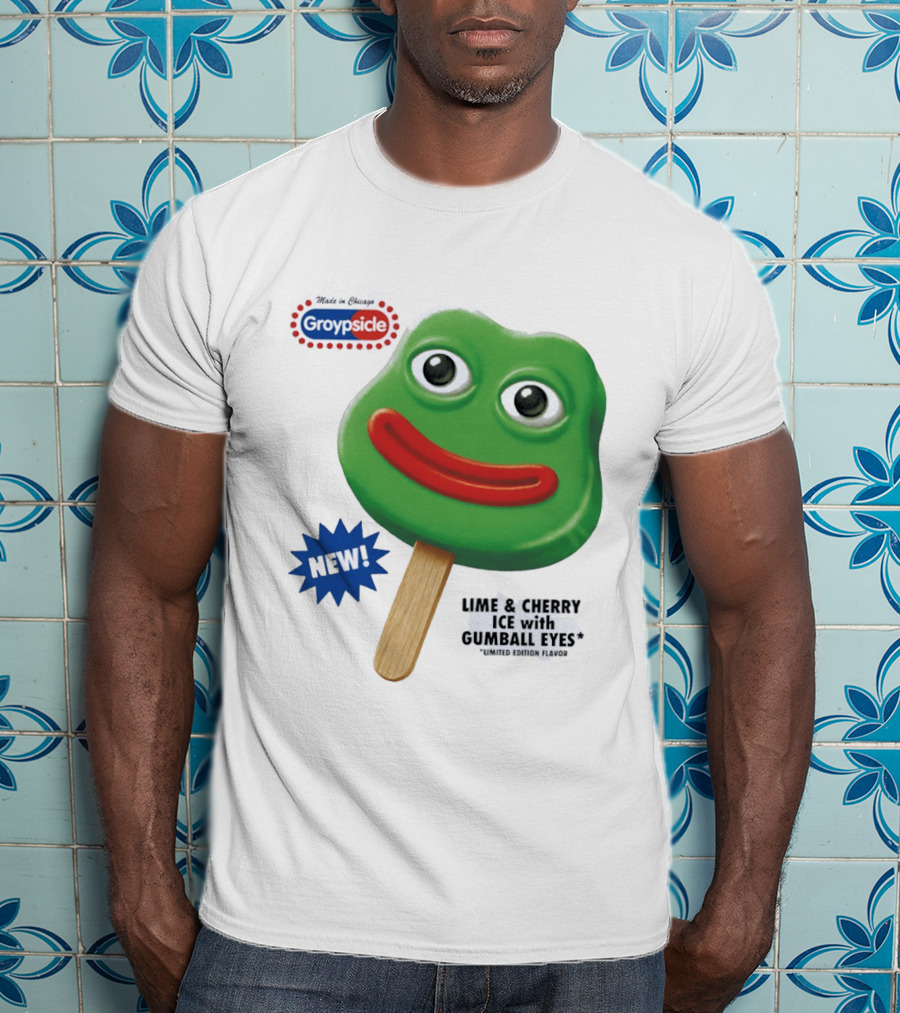 Groypsicle Lime And Cherry Ice With Gumball Eyes Limited Edition Made In Chicago T-Shirt