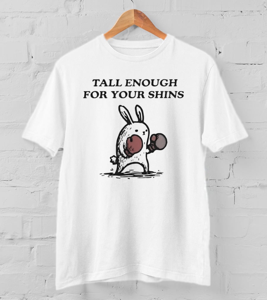 Boxing Bunny Tall Enough For Your Shins Red Gloves T-Shirt