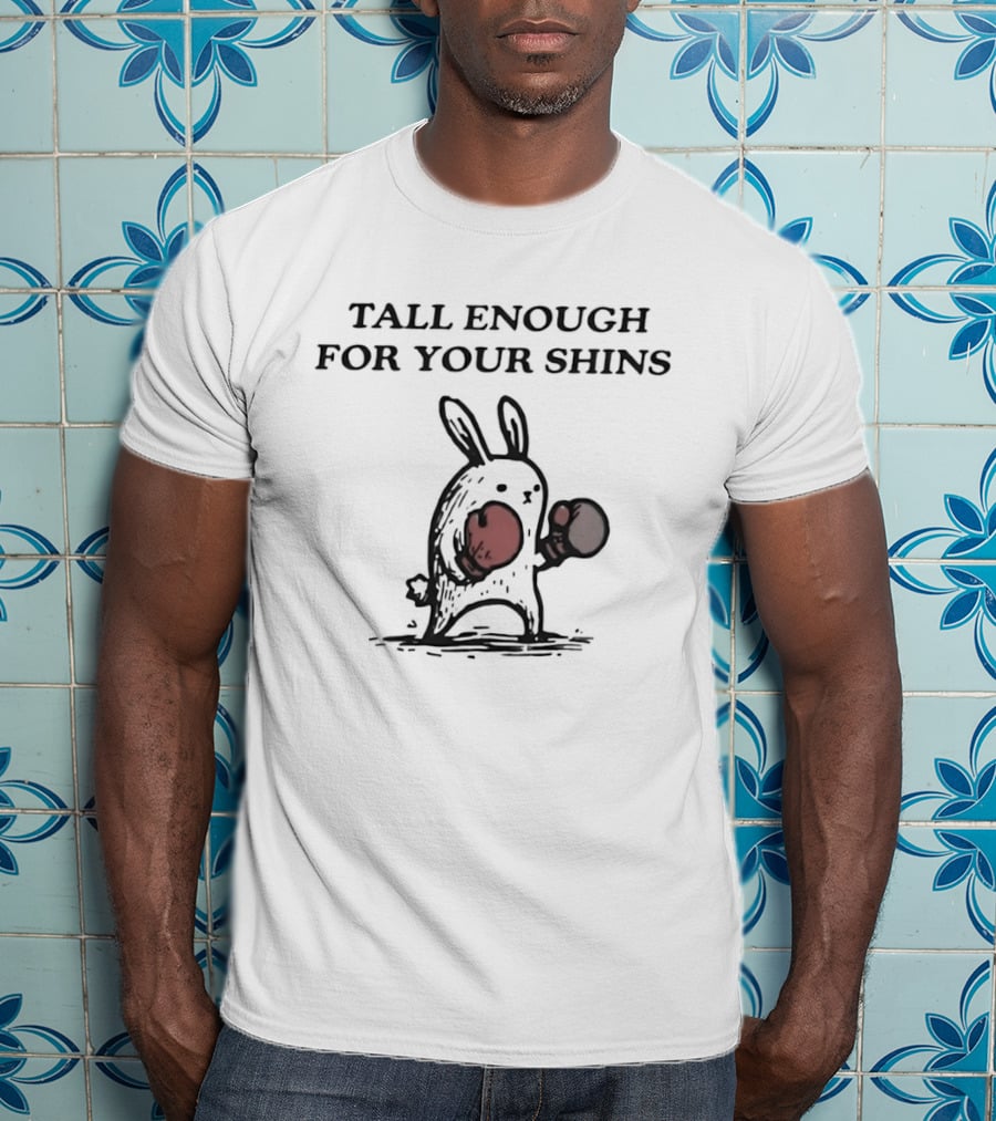 Boxing Bunny Tall Enough For Your Shins Red Gloves T-Shirt