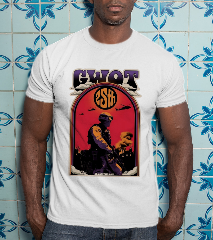 GWOT 25th Anniversary Soldier Helicopters Gruntstyle.com T-Shirt
