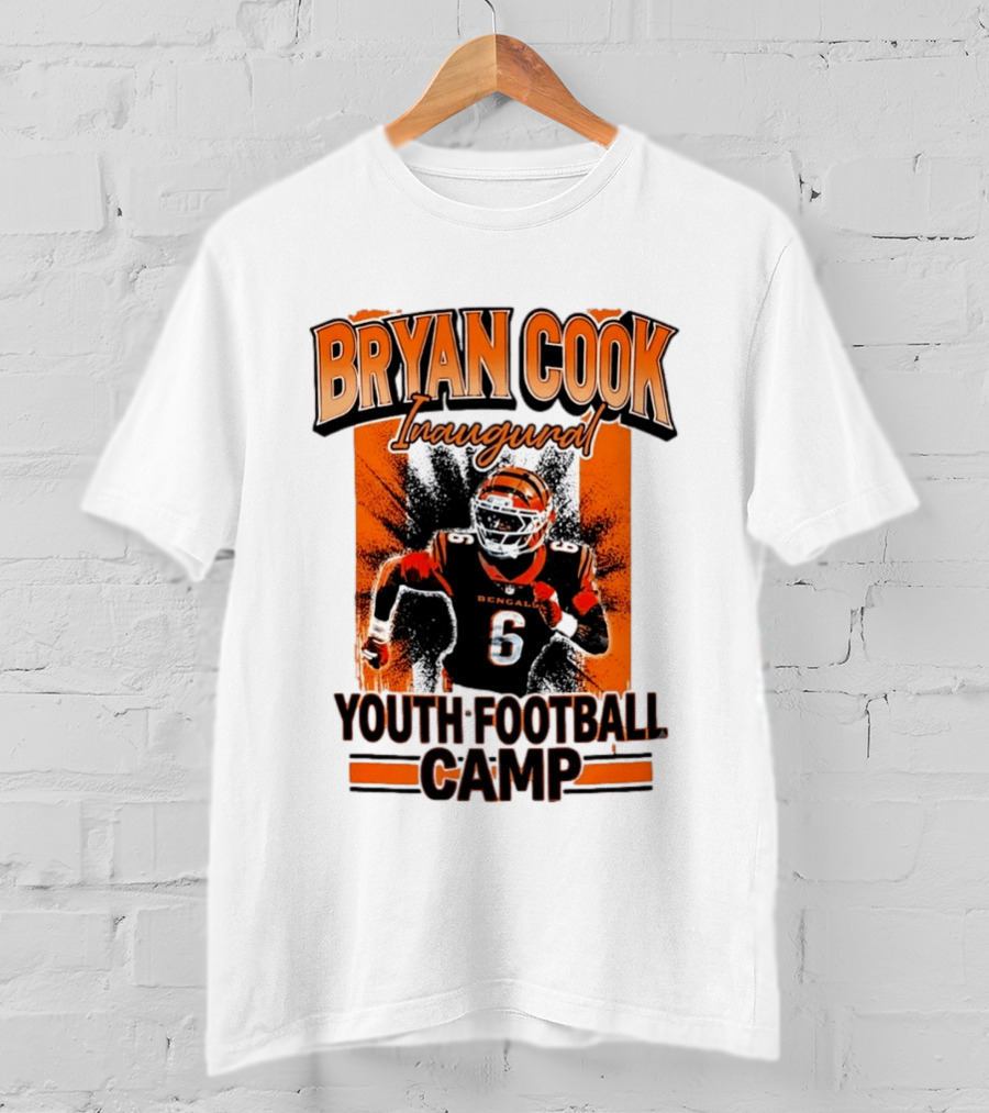 Bryan Cook Inaugural Youth Football Camp Cincinnati Bengals Player Number 6 T-Shirt