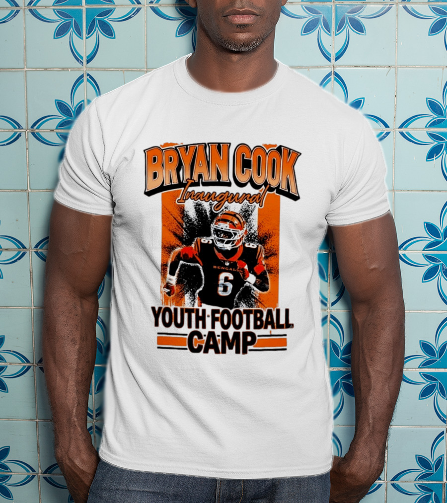 Bryan Cook Inaugural Youth Football Camp Cincinnati Bengals Player Number 6 T-Shirt
